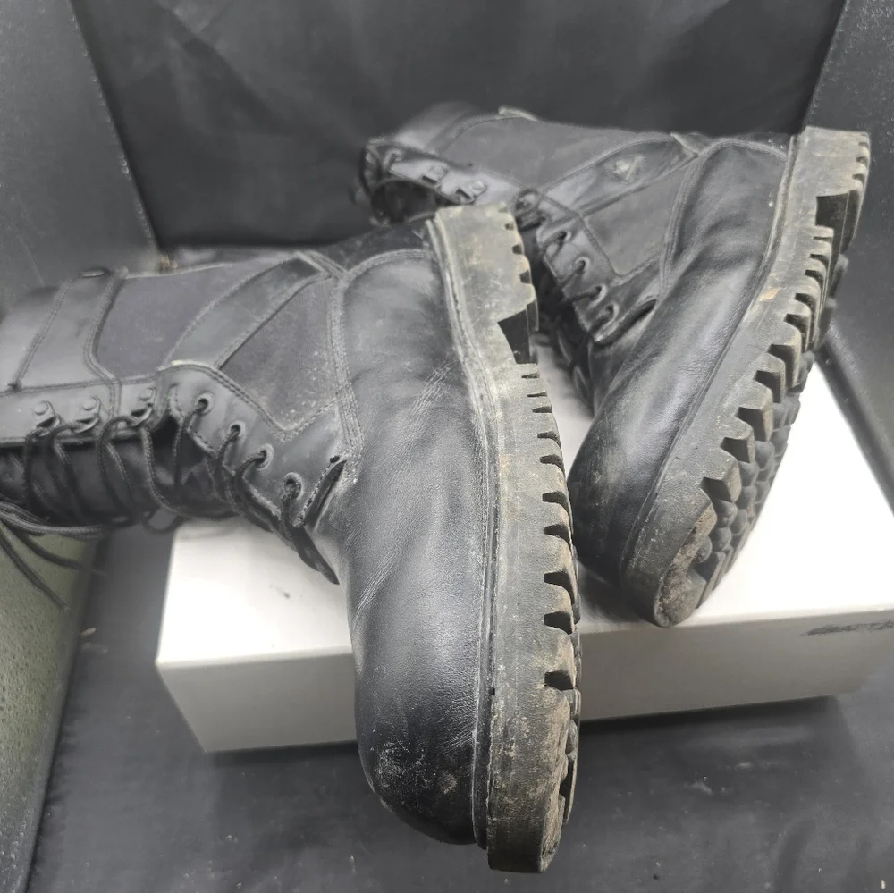 Black Leather Men's Boots‎